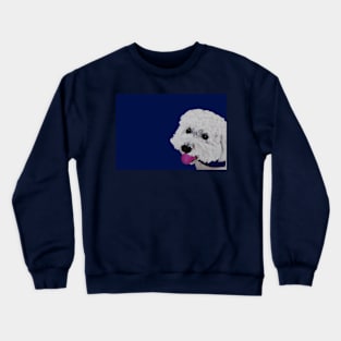 Finn the Bichon Frise Navy Blue Crewneck Sweatshirt